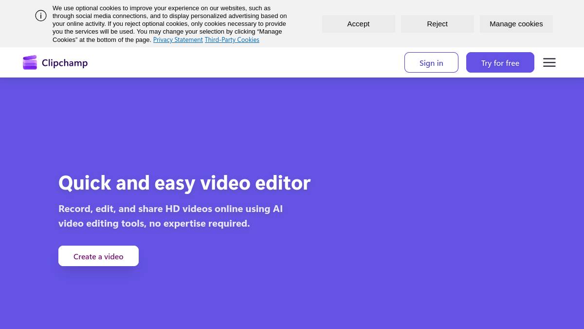 Clipchamp（Microsoft）