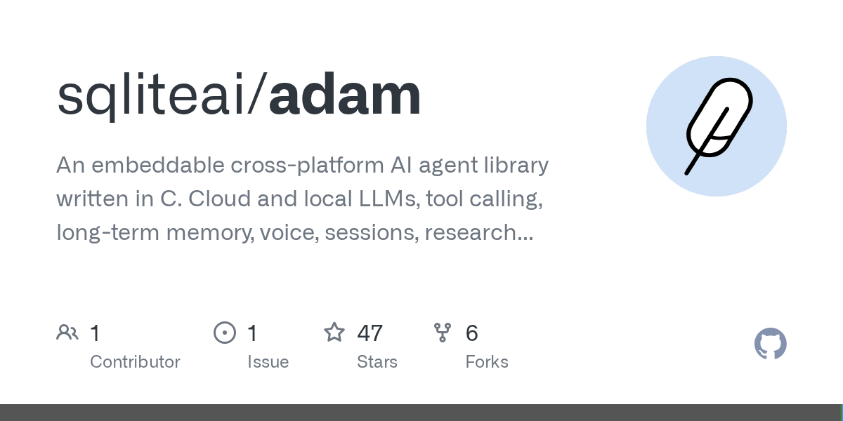 Adam：可嵌入的跨平台AI智能体库