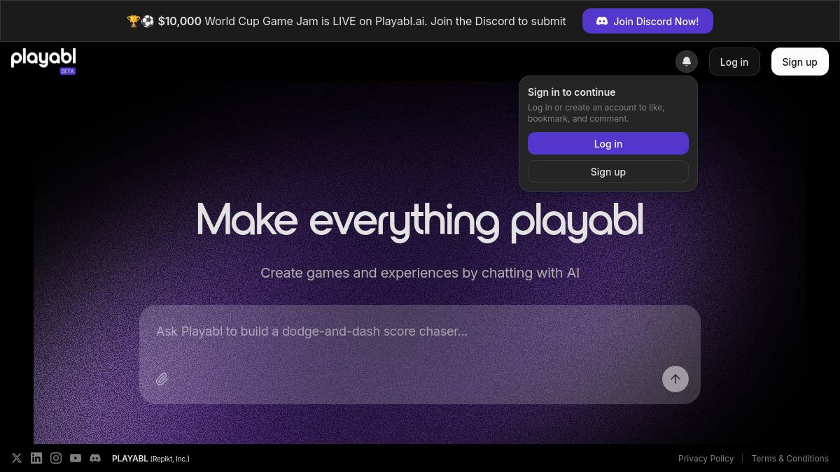 Playabl | AI游戏 界面截图