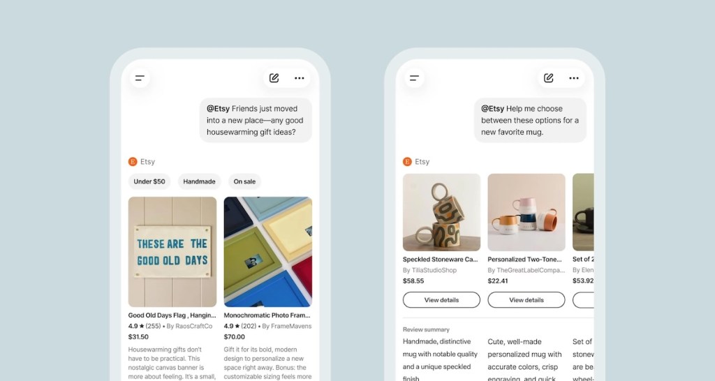 Etsy在ChatGPT内推出原生应用探索购物新体验