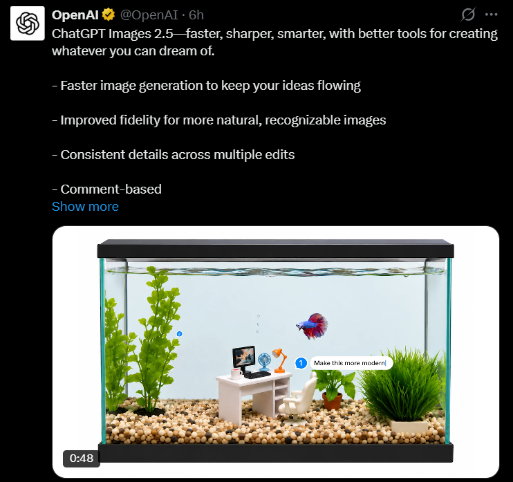 OpenAI发布ChatGPT Images 2.5图像模型 封面图
