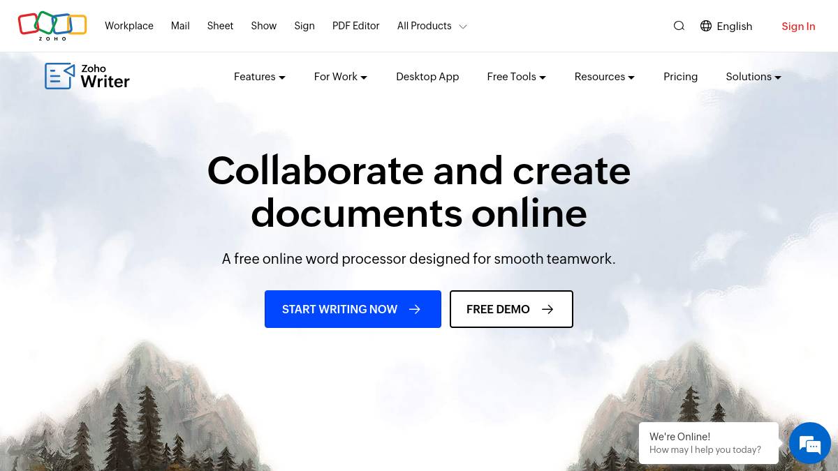 Zoho Writer + Zia AI（含表格/PPT协同）