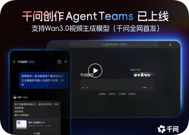 千问创作Agent Teams上线