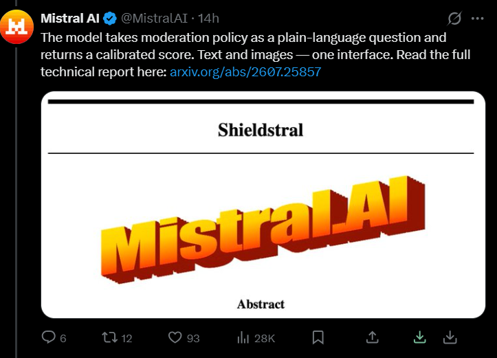 Mistral发布Shieldstral小模型，单卡跑多模态审核