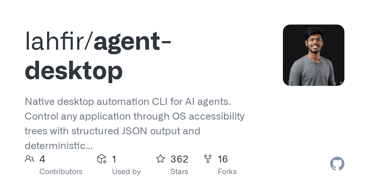 Agent-desktop：AI代理原生桌面自动化CLI工具