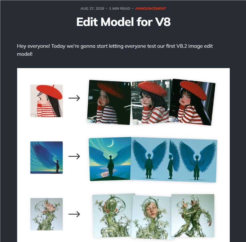 Midjourney发布V8.2图像编辑模型